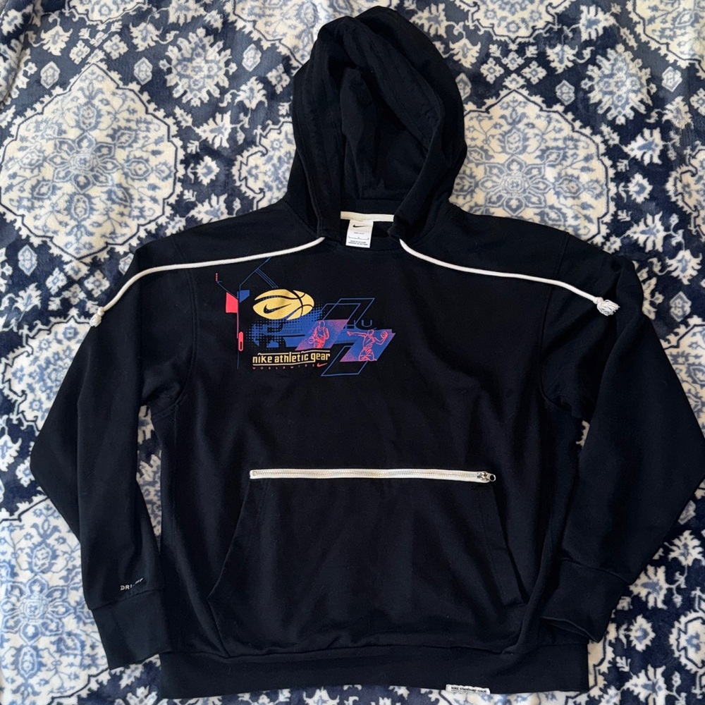 Nike Men’s or Womens Vintage Black Hoodie with Gold and Blue Accents. 10/10